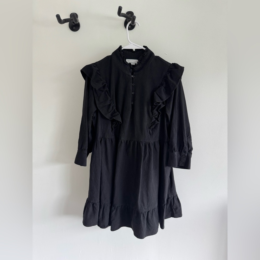 Urban Outfitters Black Ruffled Dress